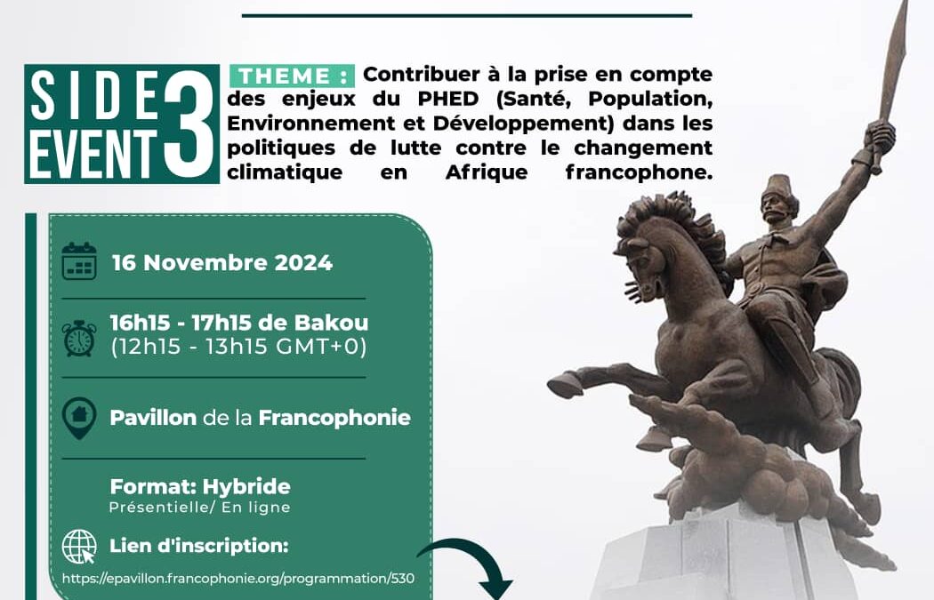 COP 29 : Climat et Santé autour des enjeux du PHED